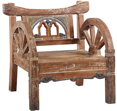 39 Antonino Wheel Bench Reclaimed Teak Distressed Wood Artisan