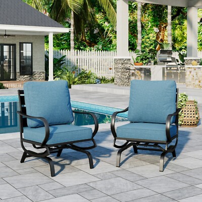 2PCS Outdoor Patio Chair Metal Rocking Chairs Dining Chair Outdoor Furniture