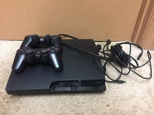 Sony PlayStation 3 PS3 Slim 160GB CECH-3001A Bundle Lot with 2 Controllers 