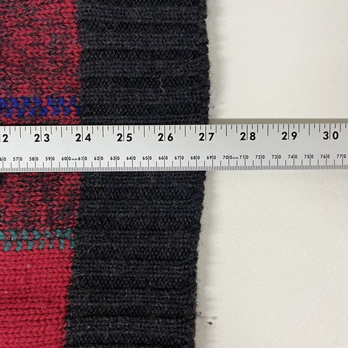 Vintage Boston Traders Sweater Mens Large Red Blue Pure Wool Pullover Striped - Picture 8 of 9