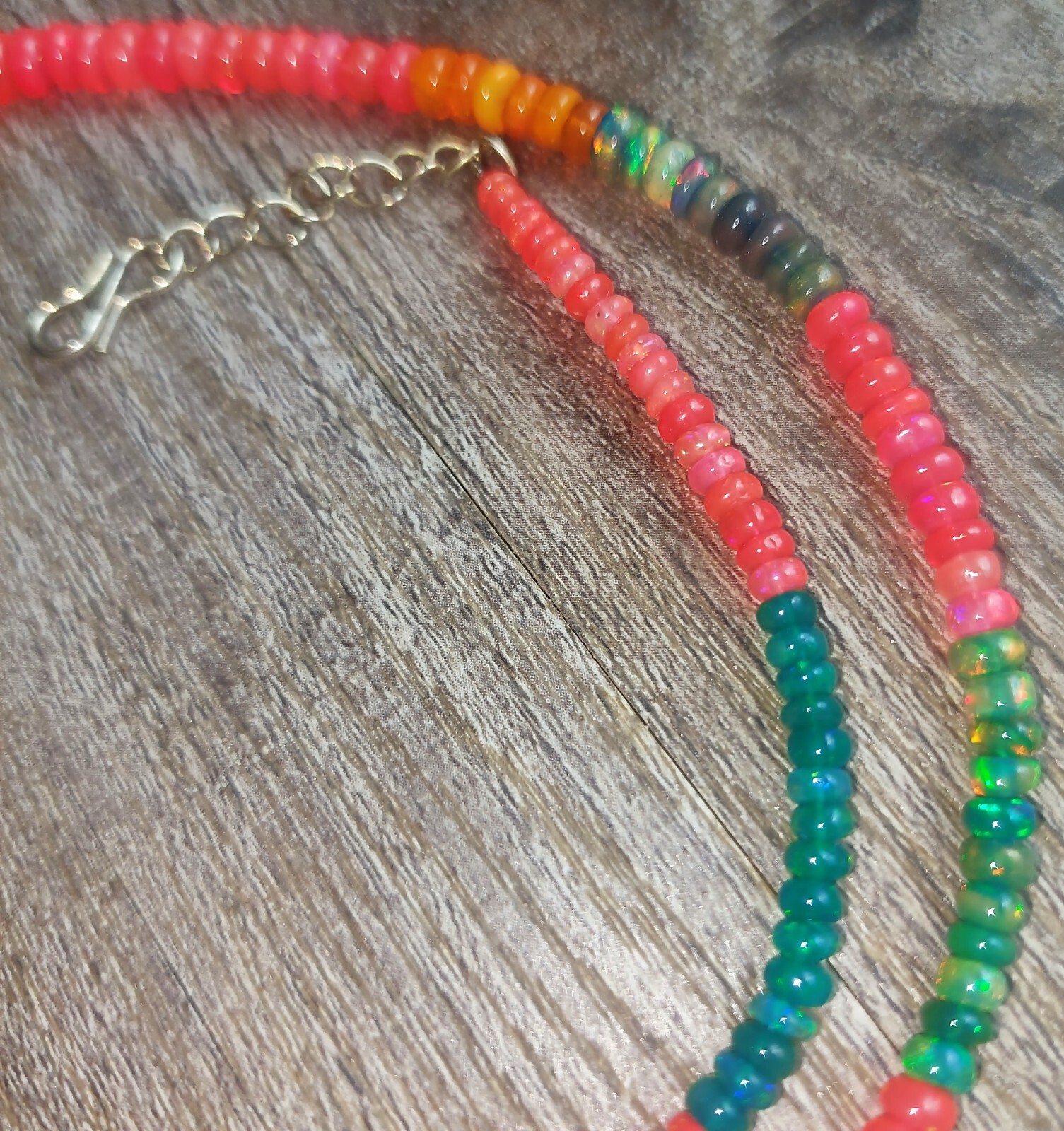 Multi-colored beaded Opal Necklace - image 8