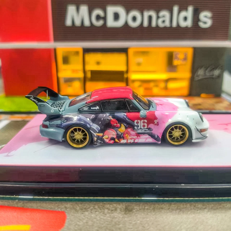 PORSCHE RWB 964 AKIBA ANIME LIVERY 1/64 DIECAST CAR MODEL BY FLAME MODELS - Image 4 of 4