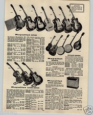 1963 PAPER AD Royalist Guitar Electric Ukulele Amplifiers Conga Drums