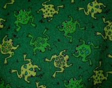 Green Frogs - 100 Cotton - Sold by the Half Yard - Free Shipping