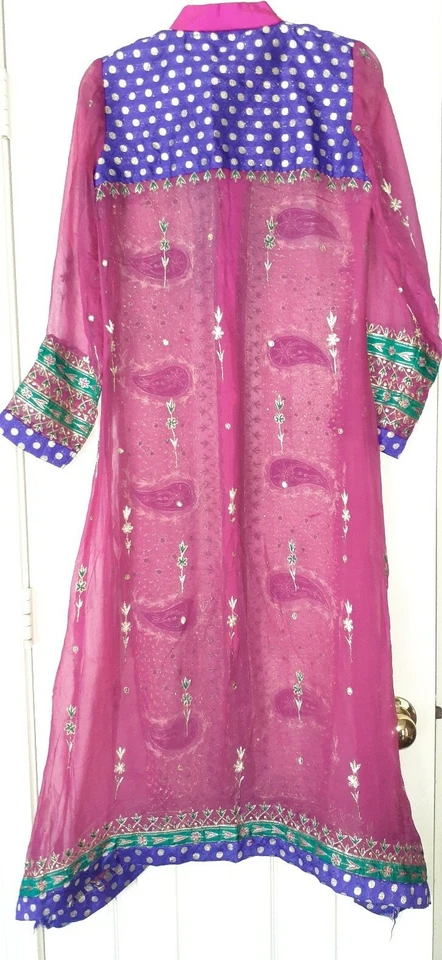 Indian Pakistani Salwar Kameez Party long Dress Wedd Gown 4Piece Banarsi Chorida - Image 3 of 4