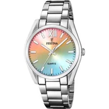Festina Alegría Collection F20622H Womens Silver Steel Multi Dial Watch 36.8 mm