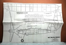 BLACK BULLET BALSA FREE FLIGHT MODEL AIRPLANE PLANS 20" WINGSPAN