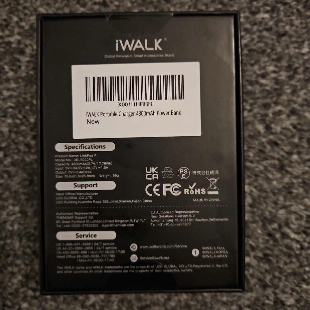 iWALK 4800mAh Fast Charging Portable Charger / Power Bank black eBay