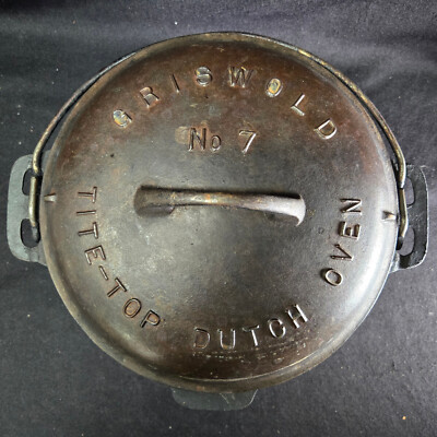 Vintage Griswold No. 7 Tite-Top Dutch Oven 2603 w/ Lid 2604 and No