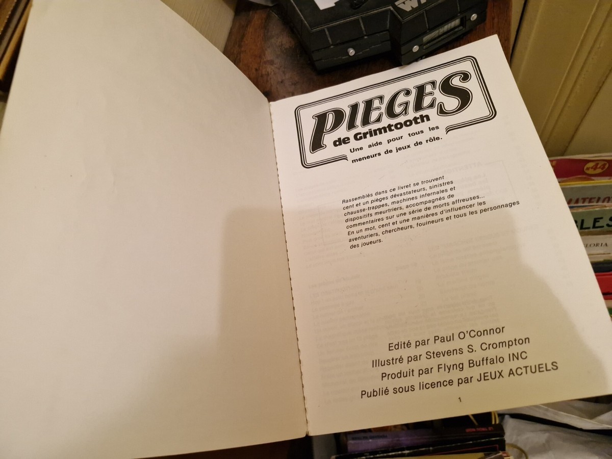 Jeu De Rôle HeroQuest - Livre "Pièges De Grimtooth" - Édition Buffalo 1984 (VF) - Rare