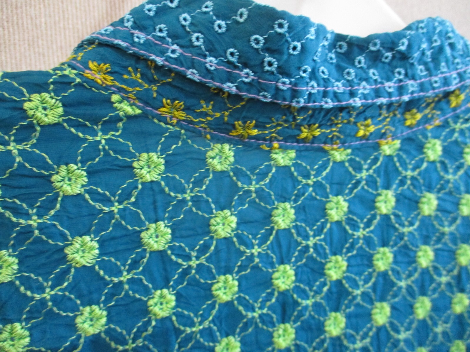 Johnny Was Embroidered Patchwork Button Up Blouse… - image 6