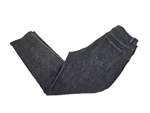 H&M Stonewashed Black Denim Mom Jeans Tapered Leg Size 12 Women's L19