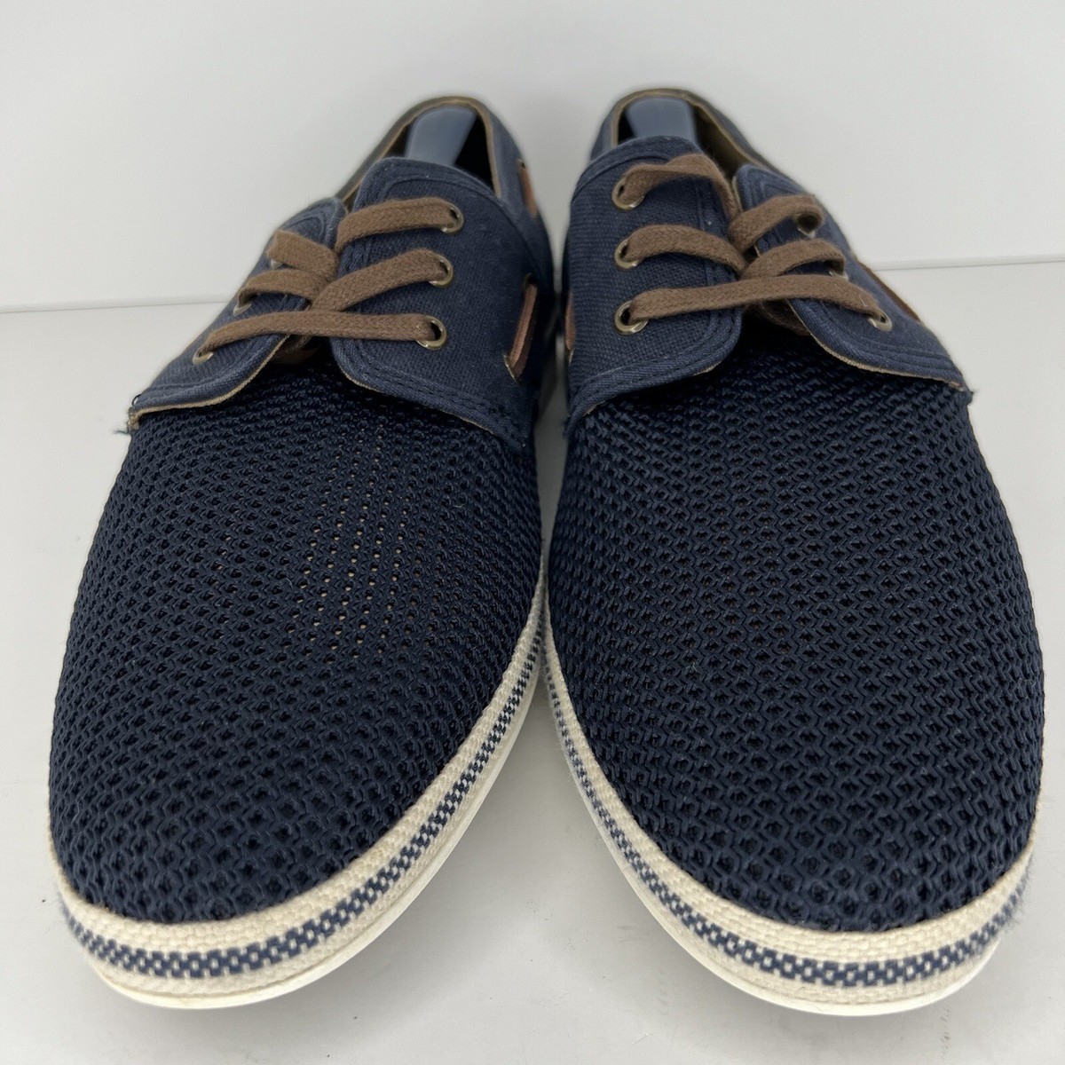 ALDO Croaven size 10.5. Aldo Shoes Navy Blue Mesh Canvas Shoes Mens Size 10.5 Brown  main image 2