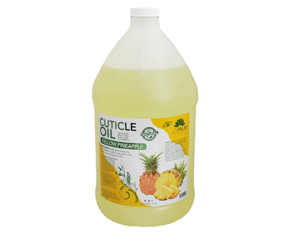 LA PALM SPA PRODUCTS LA PALM Cuticle Oil - Pineapple Yellow With Aloe Vera & Vitamin E - 1 Gallon
