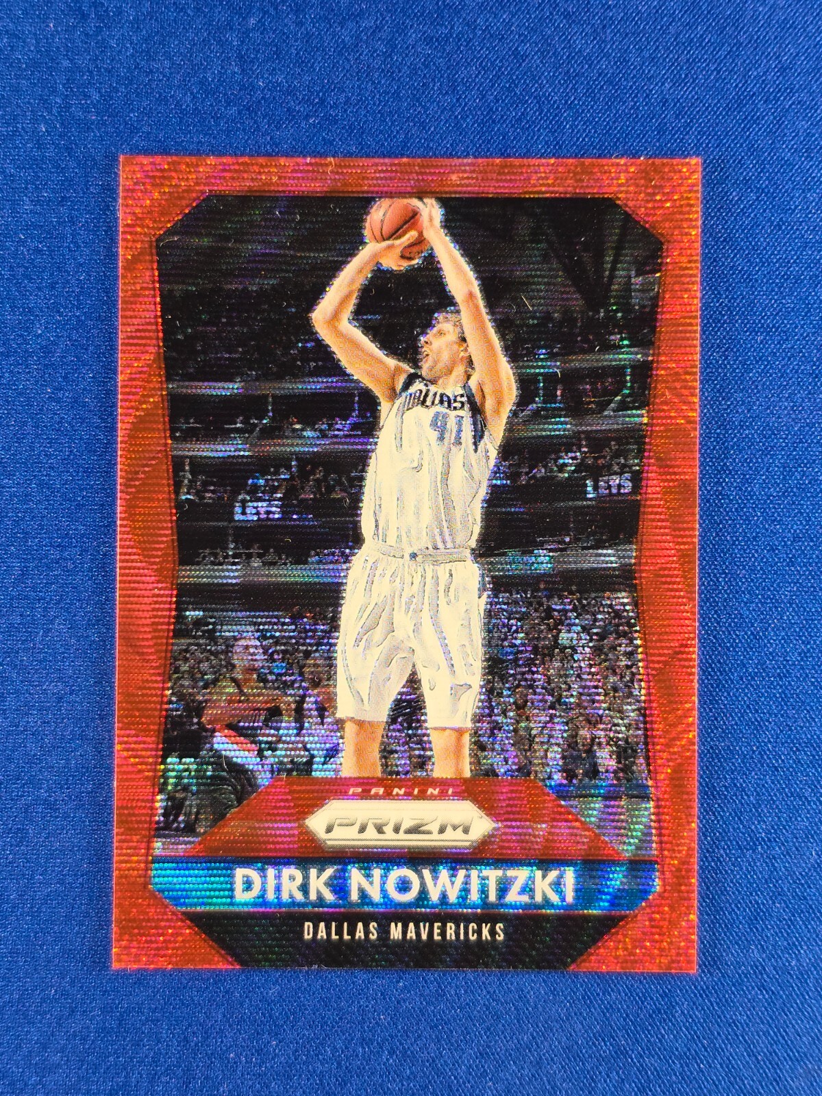 2015-16 Panini Prizm #50 Dirk Nowitzki /350 Red Wave Dallas Mavericks