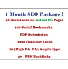 1 Month SEO! Actual Pr links,article submission,dofollow ,social bookmarks...EDU