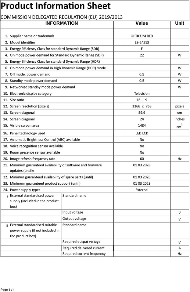 Wohnmobil Camping Fernseher LED TV 24 Zoll LCD DVB S S2 T2 C USB 12 V 230 Volt - Bild 3 von 4