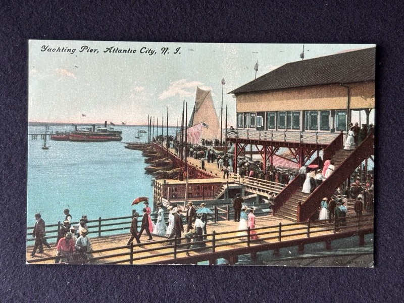Yachting Pier, Atlantic City, New Jersey Vintage Postcard 1907-15 Era