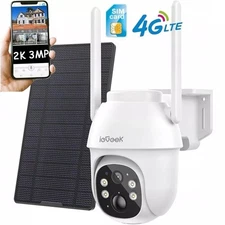 ieGeek Wireless Outdoor Security Camera 4G LTE Cellular Solar Powered PTZ 360°