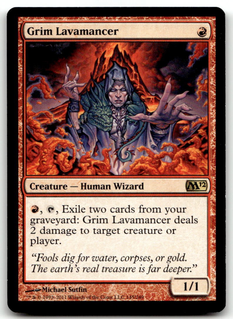 Grim Lavamancer #145 (LP) Magic 2012 (M12) M12 Magic MTG