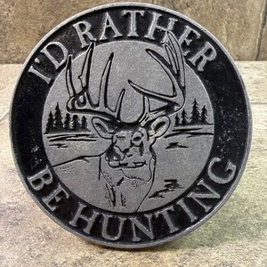 Carson I’d Rather Be Hunting Deer Cast Metal Trailer Hitch Cover Made USA