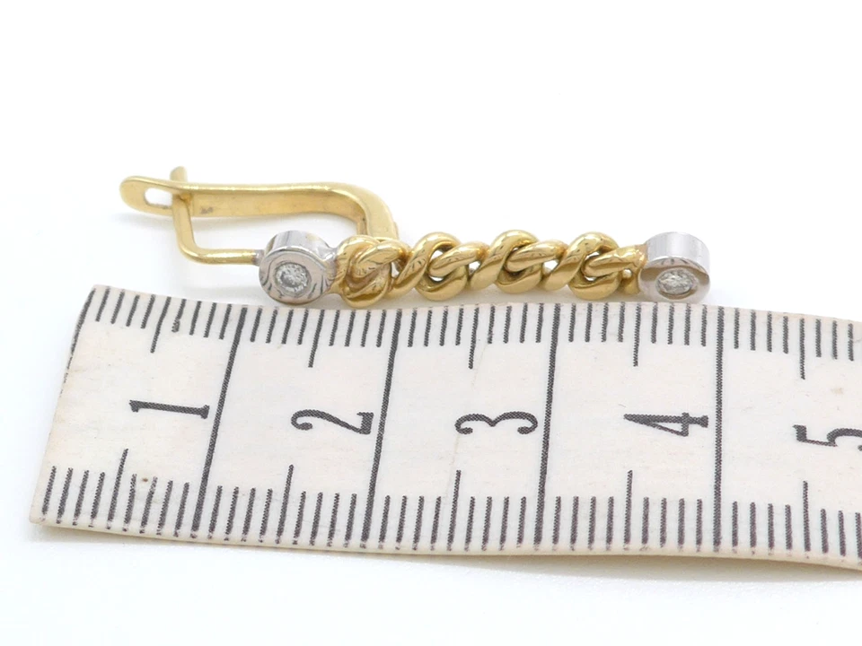 Ohrringe 750 GOLD 18 Karat Bicolor Ohrhänger earrings oro Diamanten G1962/26 - Bild 3 von 4