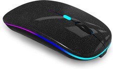 Wireless Bluetooth Mouse Rechargeable Laptop Mice with LED Lights Silent Slim Us