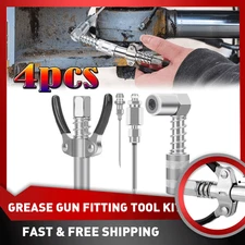 90 Degree Grease Gun Coupler Upgraded Quick Release Lock on Grease Coupl 4PCS