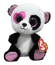 Ty Beanie Boos- Mandy the Valentine's Day Panda, Glitter Eyes, MWMT