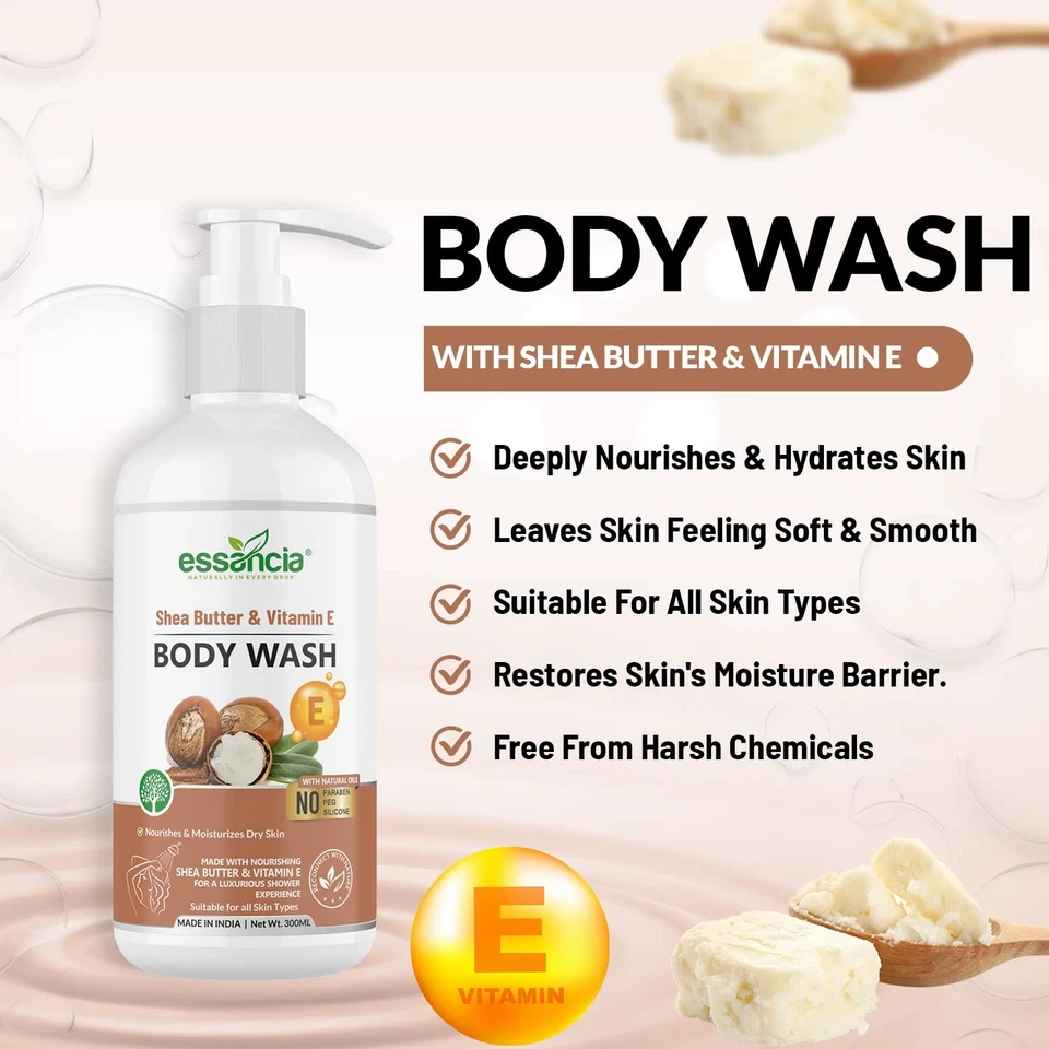 Essencia Körper Duschgel Mit Sheabutter Und Vitamin E 300 ml - Bild 2 von 4