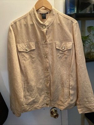 Womens 2X 100% Linen Button Jacket Breathable Luxury Quality  Saint Tropez West.