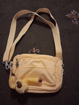 Kipling Women's Yellow Fanny Pack Adjustable Strap Waist Bag with Monkey Charm