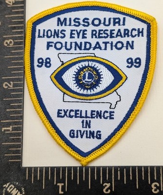 Missouri Lions Eye Research Patch 1998 99 Excellence in Giving Vision Shield