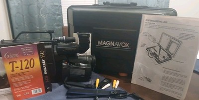 Vintage Magnavox CVJ320AV01 VHS HQ Camcorder Movie Maker Bundle Case Tested Work