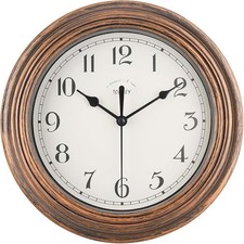 Silent Wall Clock Kitchen 9 Inch Retro Non-Ti...