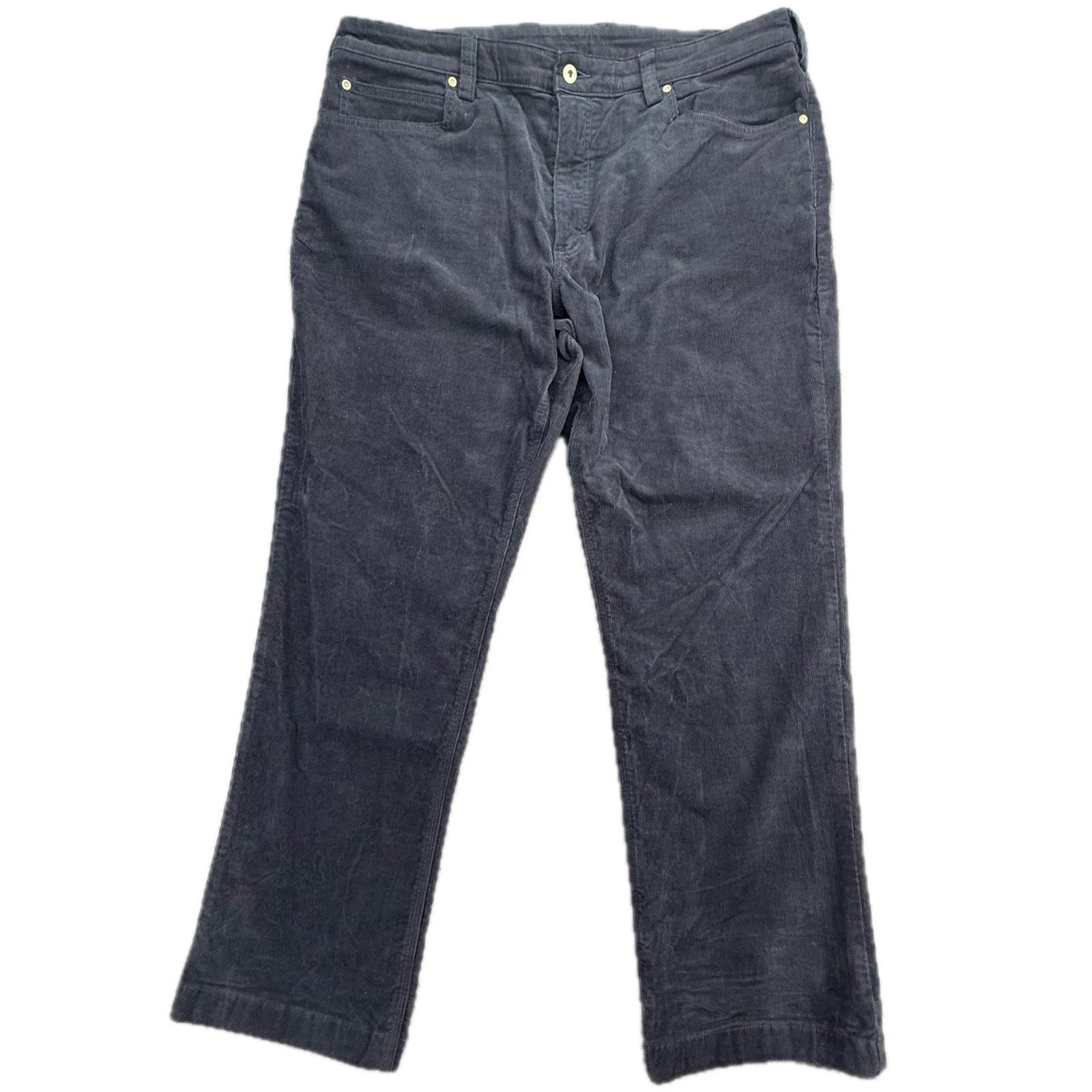 Duluth Trading Co Corduroy Pants Mens 40x30 Navy Blue Standard Fit Stretch