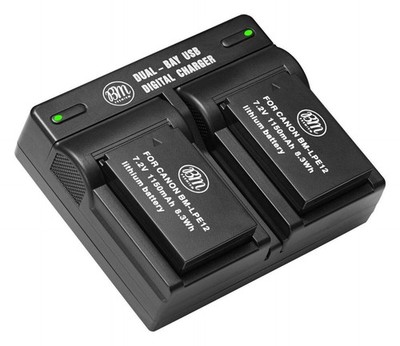BM Premium 2-Pack of LP-E12 Batteries and USB Dual Battery Charger for Canon ...