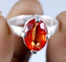 Natural Padparadscha Orange Sapphire 7.60 Ct Oval Gemstone Ring Good Luck Gift