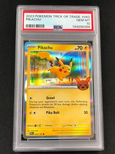 Pokemon 2025 Pikachu Trick Or Trade Holo 062/193 PSA 10 !!