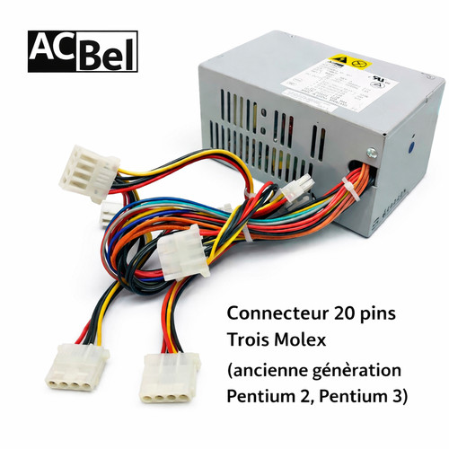 AcBel API-9501 95W Vintage 20-Pin 3 Molex Floppy ATX Netzteil Ohne P4 Retro