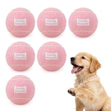 2.5" Dog Tennis Balls 6-Pack Silent Bounce, Tough Rubber Core, Durable Fetch ...