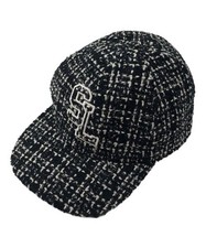 Saint Laurent Paris          SL Logo Tweed Baseball Cap black 676435 3