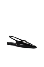 Anine Bing Elena Slingback Flat in High Shine Black pointed toe 39EURO NIB $450
