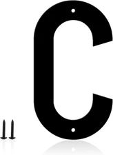 5 Inch Modern Metal House Address Numbers for Outside, Black Metal House Address