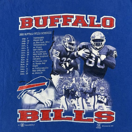 Vintage Y2K Buffalo Bills Shirt Men’s XL Blue Schedule Short Sleeve T Shirt - Picture 4 of 21