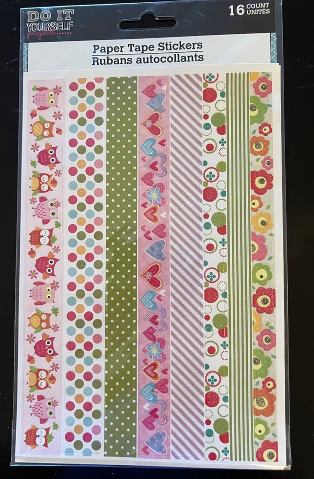 Lote de 3~16 pegatinas de cinta de papel Ea~48 total vaca/oveja/corazones/mariposa/búho Foto 3 de 4