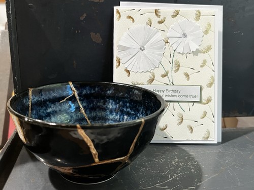 Kintsugi Birthday Gift Set With Handmade Dandelion Card - Picture 3 of 9