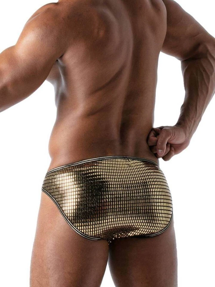 Mini calzoncillo de bikini TOF Paris Star Glitter, dorado brillante o plateado Foto 3 de 4