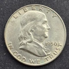 1950d Franklin silver half dollar.Au