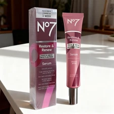 No7 Restore & Renew Multi Action Face and Neck Serum 1.69 Oz Exp. 2027